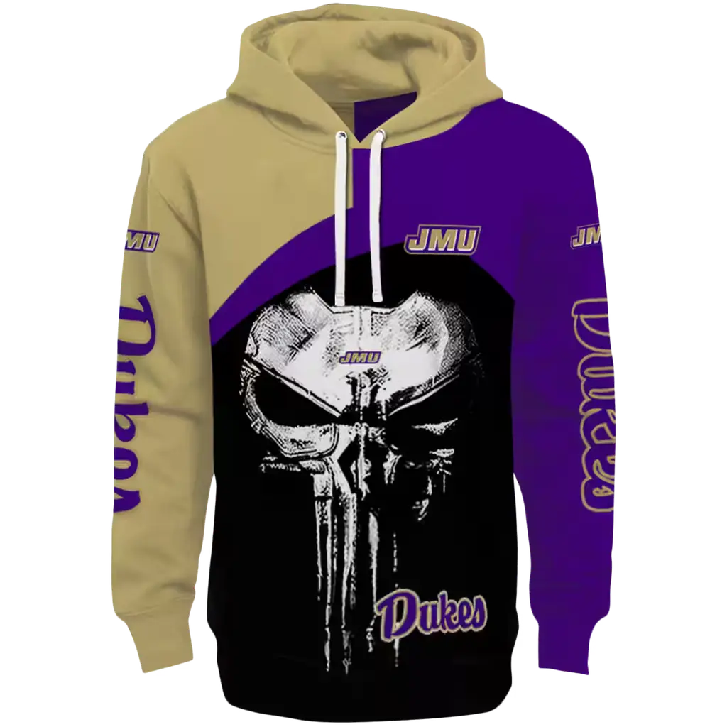 james madison dukes skull punisher gold black hoodie best selling james madison dukes skull punisher gold black hoodie best selling
