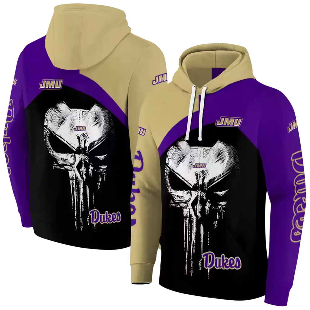 james madison dukes skull punisher gold black hoodie fashion forward james madison dukes skull punisher gold black hoodie fashion forward
