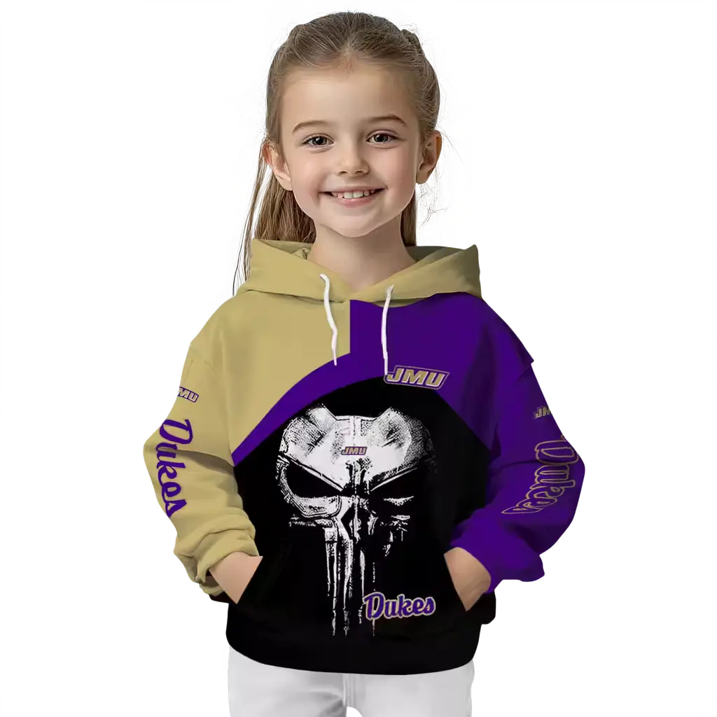james madison dukes skull punisher gold black hoodie top rated james madison dukes skull punisher gold black hoodie top rated