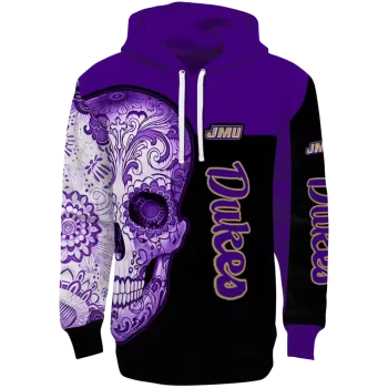 james madison dukes sugar skull purple black hoodie best selling