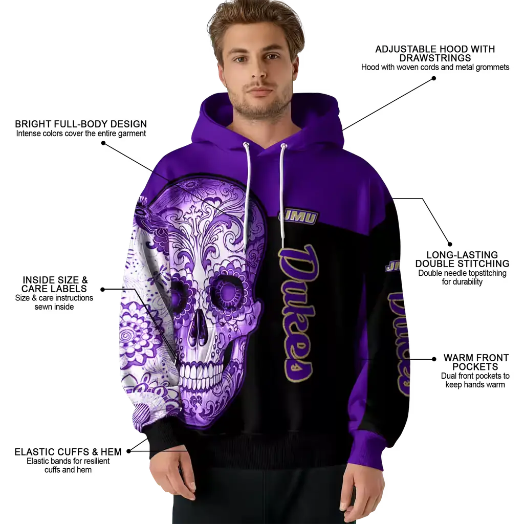 james madison dukes sugar skull purple black hoodie latest model james madison dukes sugar skull purple black hoodie latest model
