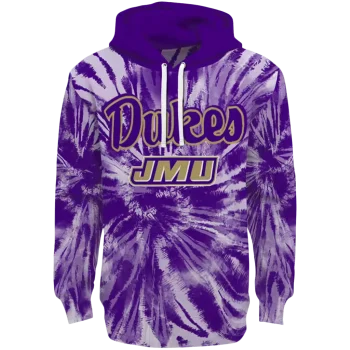 james madison dukes tie dye pattern purple hoodie best selling
