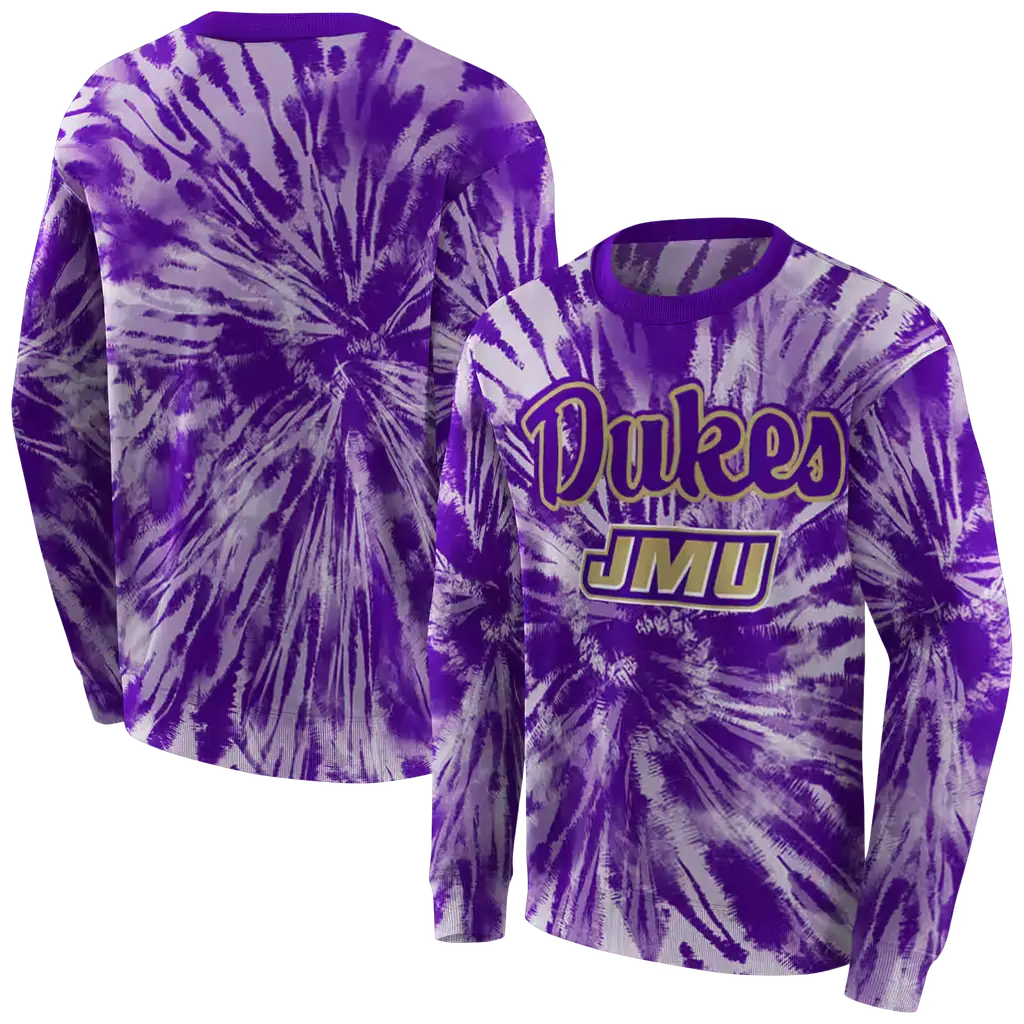 james madison dukes tie dye pattern purple hoodie premium grade james madison dukes tie dye pattern purple hoodie premium grade