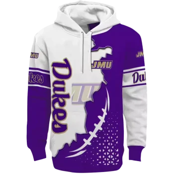 james madison dukes triangular pattern purple white hoodie best selling