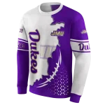 james madison dukes triangular pattern purple white hoodie best selling