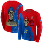 kansas jayhawks achmed skull blue hoodie best selling
