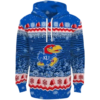 kansas jayhawks christmas trees blue hoodie best selling