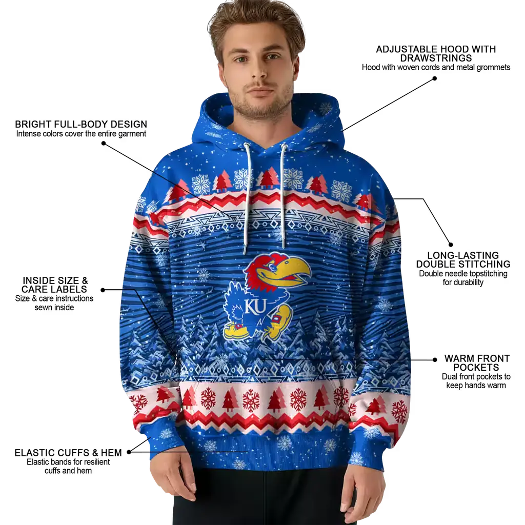 kansas jayhawks christmas trees blue hoodie latest model kansas jayhawks christmas trees blue hoodie latest model