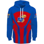 kansas jayhawks concentric lines blue black hoodie best selling