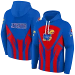 kansas jayhawks concentric lines blue black hoodie best selling