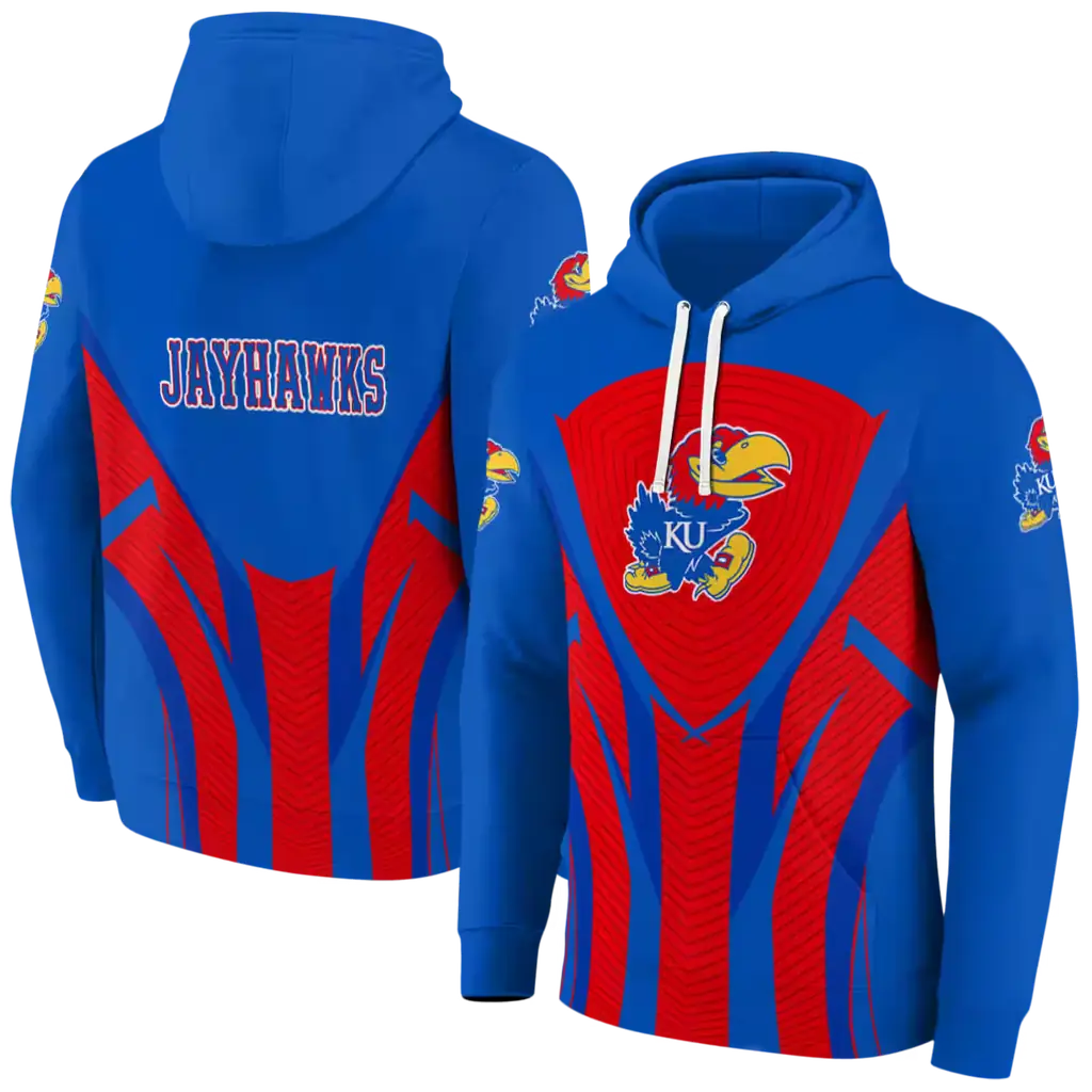 kansas jayhawks concentric lines blue black hoodie fashion forward kansas jayhawks concentric lines blue black hoodie fashion forward