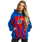 kansas jayhawks concentric lines blue black hoodie best selling