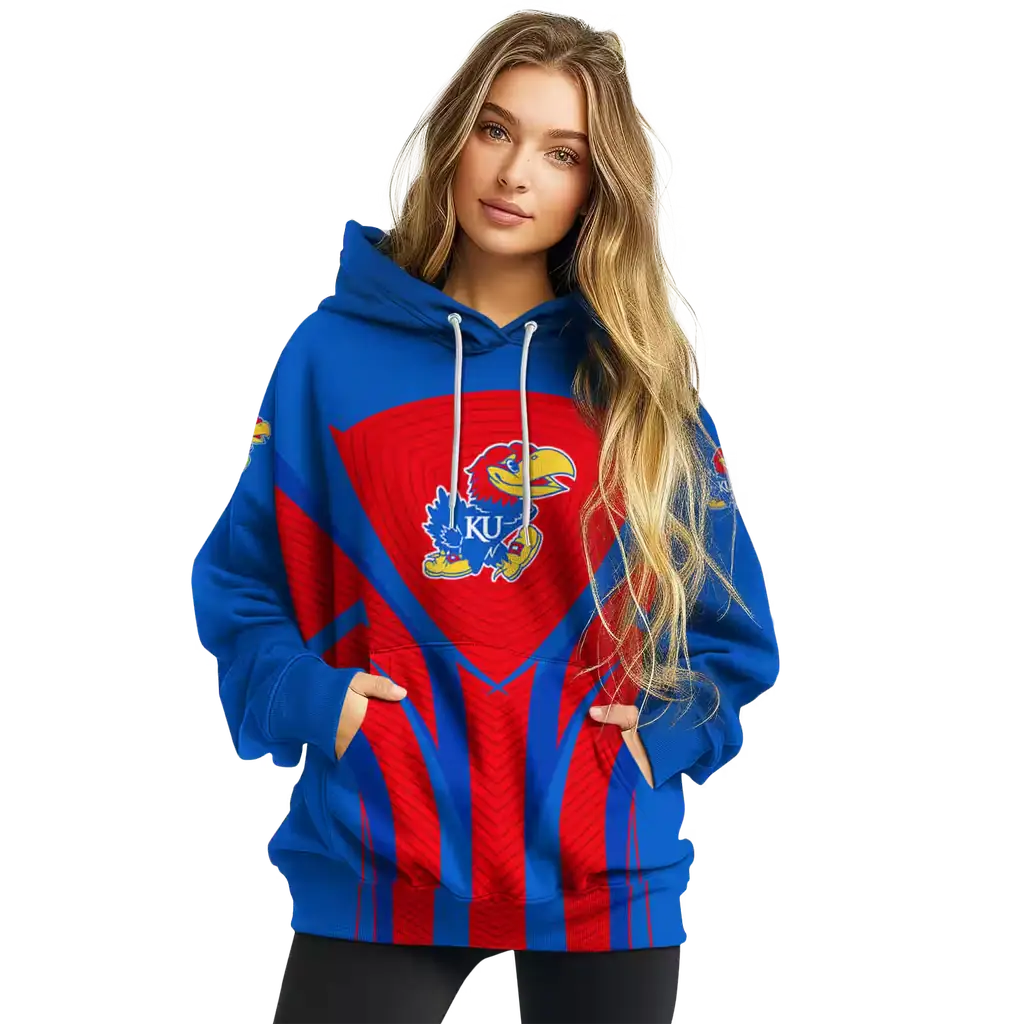 kansas jayhawks concentric lines blue black hoodie high quality kansas jayhawks concentric lines blue black hoodie high quality