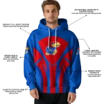 kansas jayhawks concentric lines blue black hoodie best selling