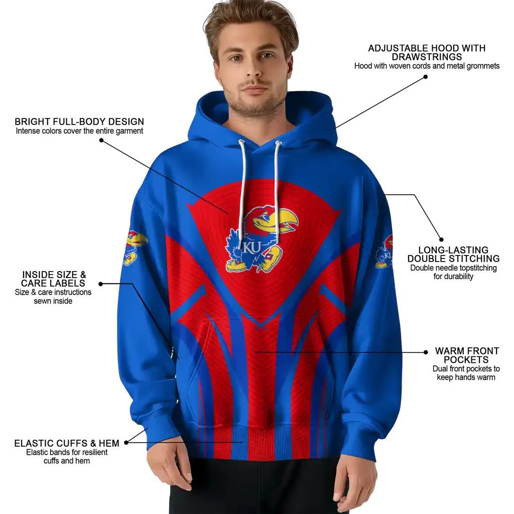 kansas jayhawks concentric lines blue black hoodie latest model kansas jayhawks concentric lines blue black hoodie latest model