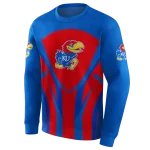 kansas jayhawks concentric lines blue black hoodie best selling