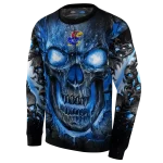 kansas jayhawks demonic skull blue black hoodie best selling