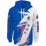 kansas jayhawks dynamic slash blue white hoodie best selling