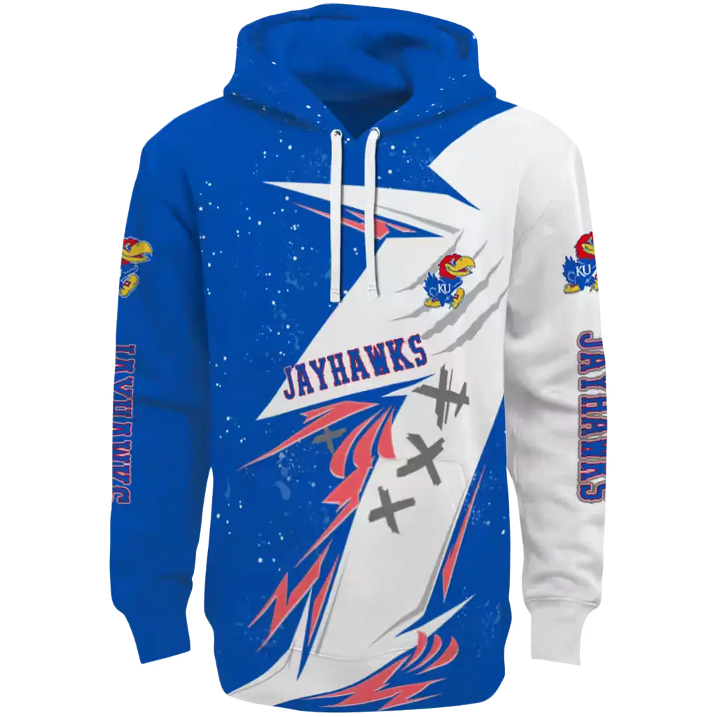 kansas jayhawks dynamic slash blue white hoodie best selling kansas jayhawks dynamic slash blue white hoodie best selling