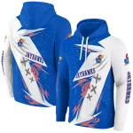 kansas jayhawks dynamic slash blue white hoodie best selling
