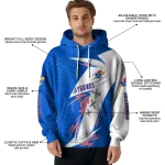 kansas jayhawks dynamic slash blue white hoodie best selling