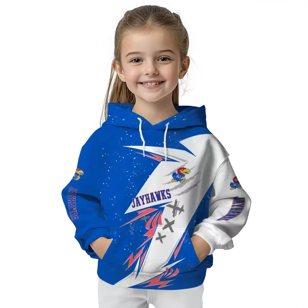 kansas jayhawks dynamic slash blue white hoodie top rated kansas jayhawks dynamic slash blue white hoodie top rated