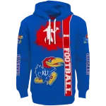 kansas jayhawks football heartbeat blue hoodie best selling