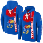 kansas jayhawks football heartbeat blue hoodie best selling