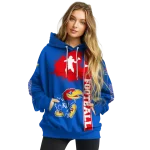 kansas jayhawks football heartbeat blue hoodie best selling