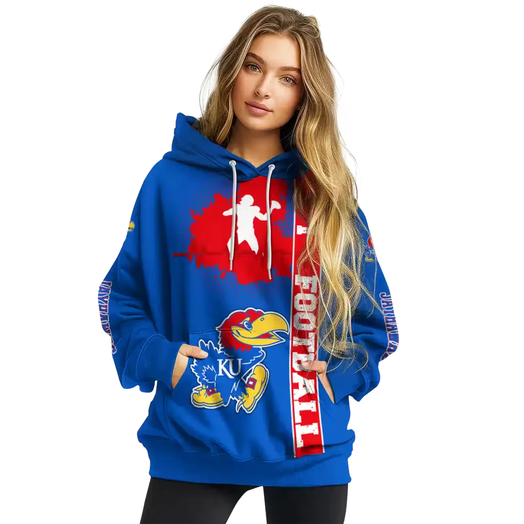 kansas jayhawks football heartbeat blue hoodie high quality kansas jayhawks football heartbeat blue hoodie high quality