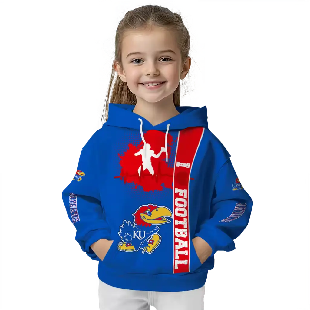 kansas jayhawks football heartbeat blue hoodie top rated kansas jayhawks football heartbeat blue hoodie top rated