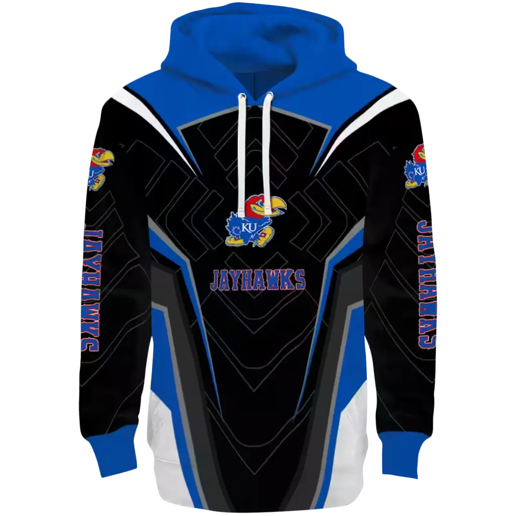 kansas jayhawks futuristic pattern blue black hoodie best selling kansas jayhawks futuristic pattern blue black hoodie best selling
