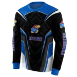 kansas jayhawks futuristic pattern blue black hoodie best selling