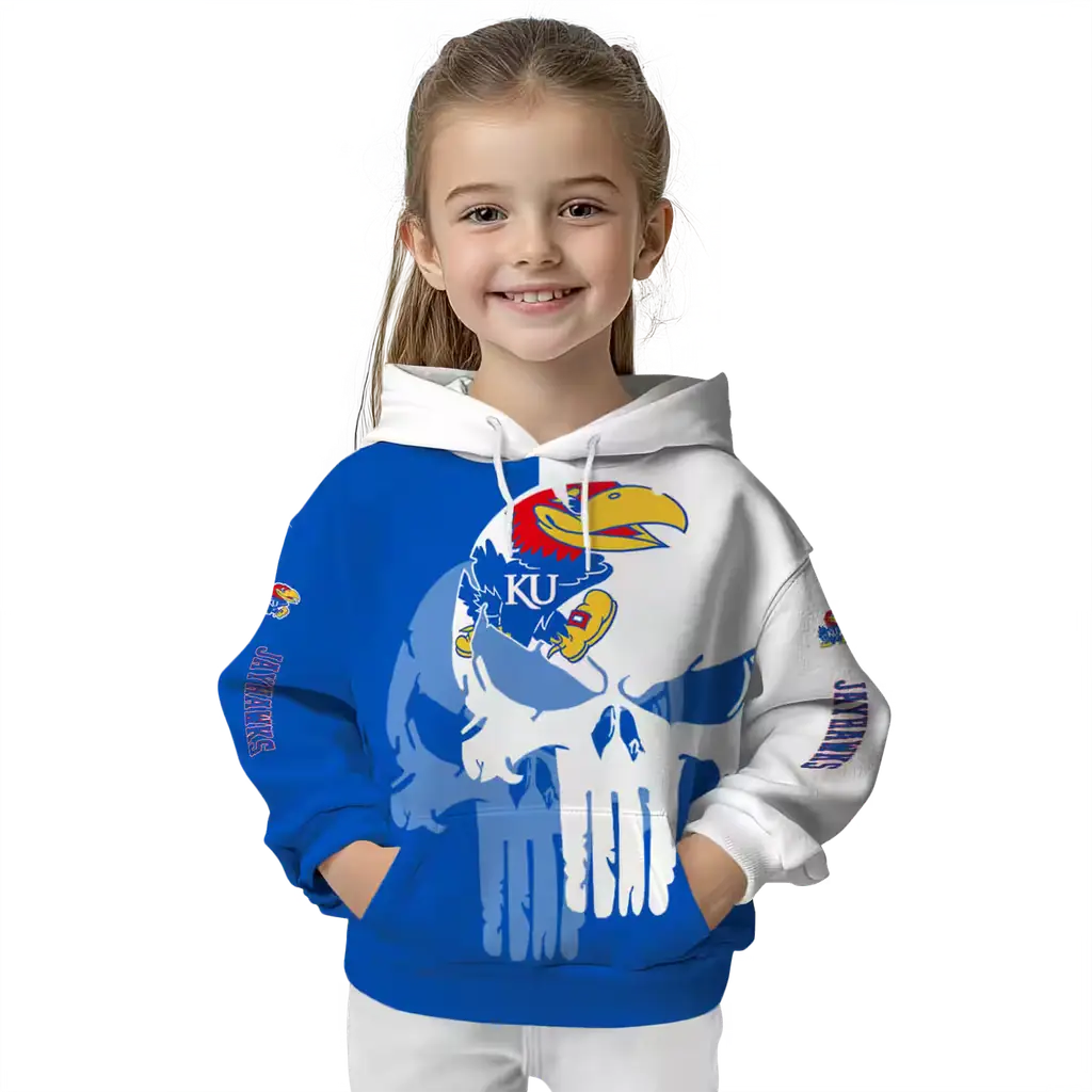 kansas jayhawks graphic punisher blue white hoodie top rated kansas jayhawks graphic punisher blue white hoodie top rated