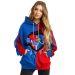 kansas jayhawks heartbeat graphic blue hoodie best selling