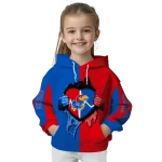 kansas jayhawks heartbeat graphic blue hoodie best selling