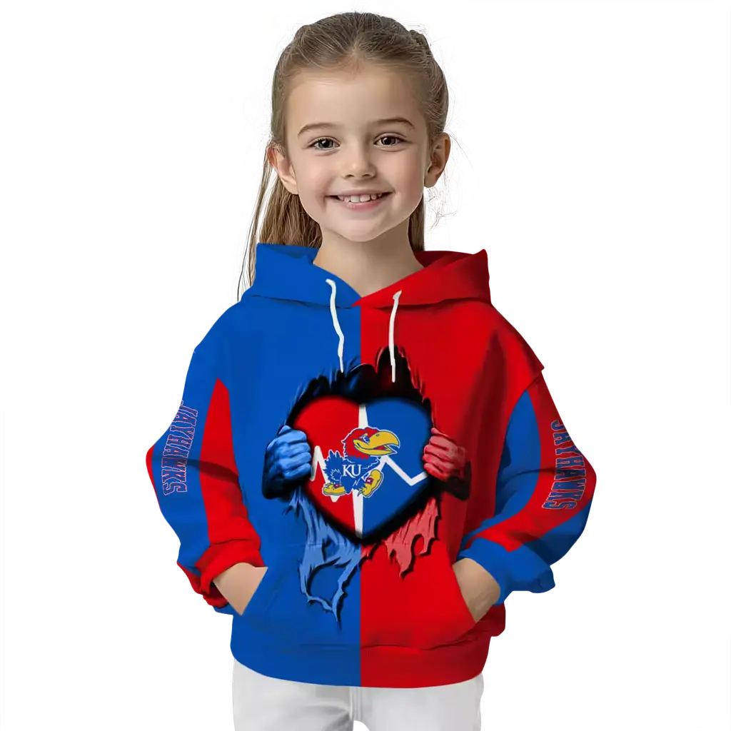 kansas jayhawks heartbeat graphic blue hoodie top rated kansas jayhawks heartbeat graphic blue hoodie top rated