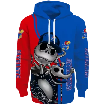 kansas jayhawks jack skellington blue hoodie best selling