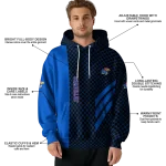 kansas jayhawks monogram pattern blue hoodie best selling