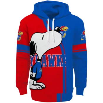 kansas jayhawks playful snoopy blue hoodie best selling