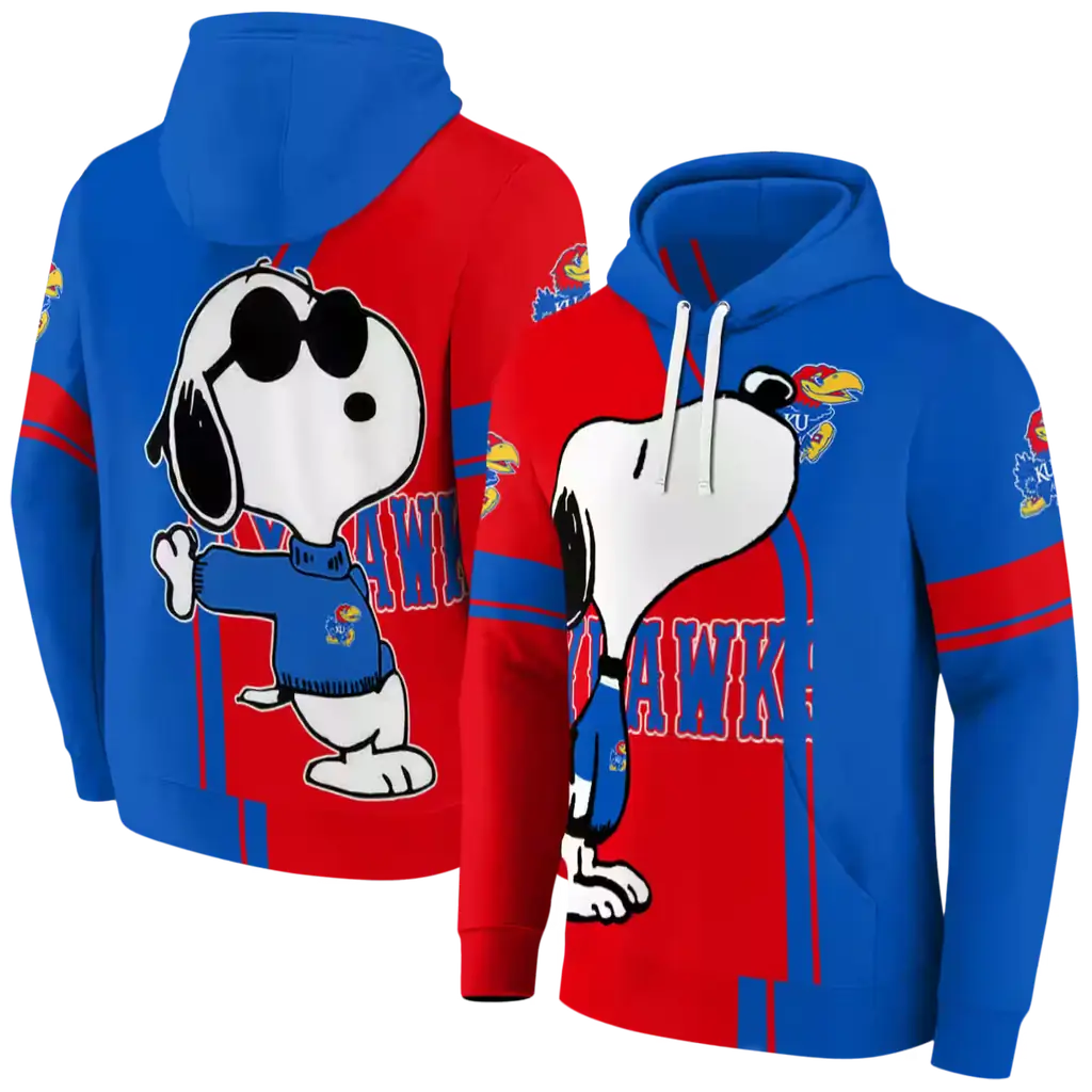 kansas jayhawks playful snoopy blue hoodie fashion forward kansas jayhawks playful snoopy blue hoodie fashion forward