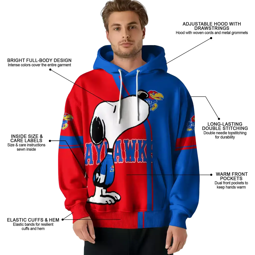 kansas jayhawks playful snoopy blue hoodie latest model kansas jayhawks playful snoopy blue hoodie latest model