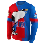 kansas jayhawks playful snoopy blue hoodie best selling