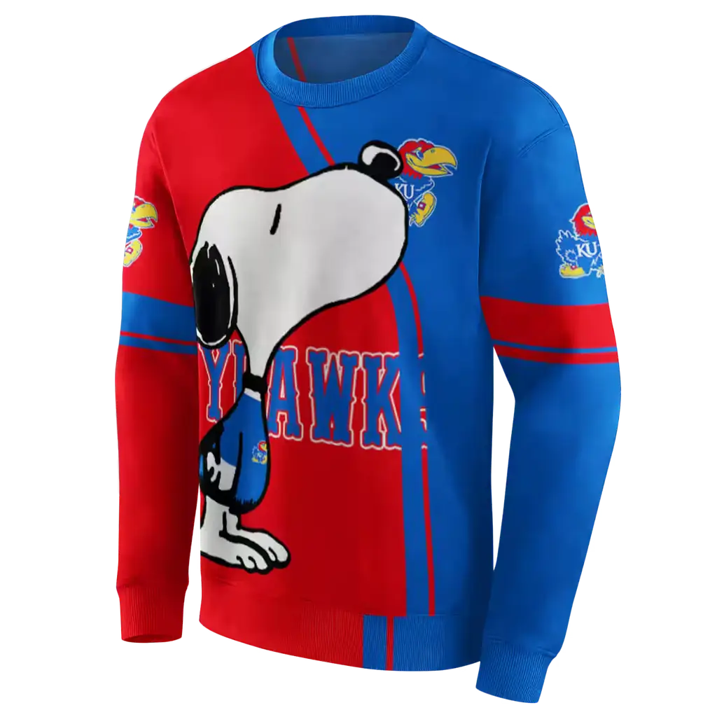 kansas jayhawks playful snoopy blue hoodie new arrival kansas jayhawks playful snoopy blue hoodie new arrival