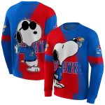 kansas jayhawks playful snoopy blue hoodie best selling