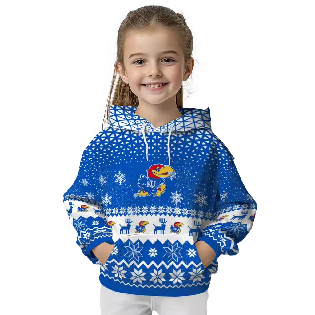 kansas jayhawks reindeer motif blue hoodie top rated kansas jayhawks reindeer motif blue hoodie top rated