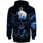 kansas jayhawks skull artwork blue black hoodie best selling