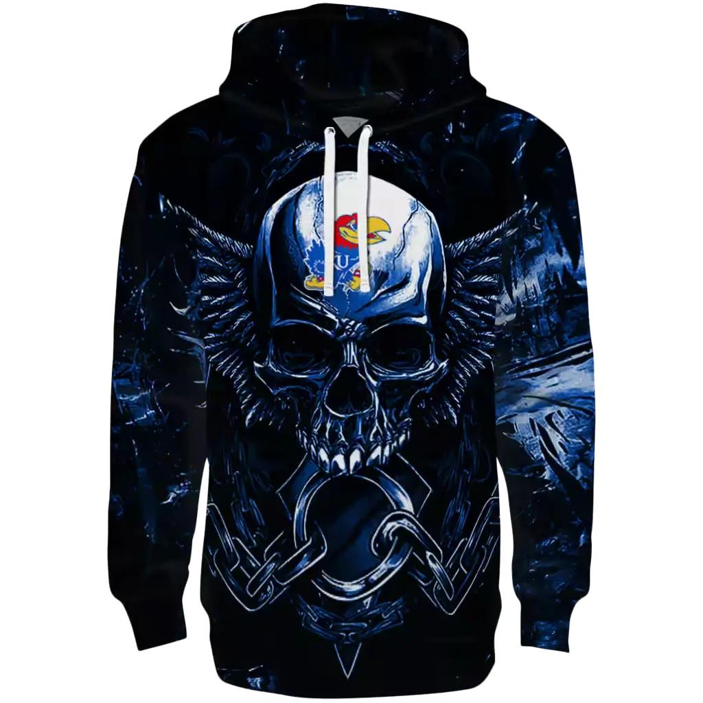kansas jayhawks skull artwork blue black hoodie best selling kansas jayhawks skull artwork blue black hoodie best selling