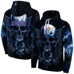 kansas jayhawks skull artwork blue black hoodie best selling