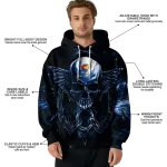 kansas jayhawks skull artwork blue black hoodie best selling